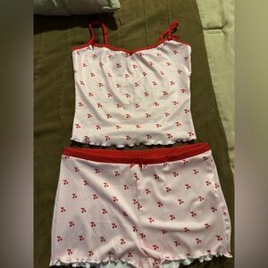 SHEIN Cherry Print Women's Sleepwear Set